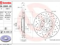 Disc frana FIAT 500X (334) (2014 - 2016) BREMBO 09.9363.2X