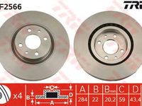 Disc frana FIAT BRAVO I (182) - OEM - TRW: DF2566 - Cod intern: W02224343 - LIVRARE DIN STOC in 24 ore!!!