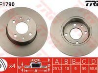 Disc frana FIAT BRAVO Van (198) (2008 - 2016) TRW DF1790 piesa NOUA