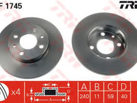 Disc frana FIAT CINQUECENTO (170) (1991 - 1999) TRW DF1745