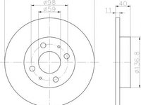 Disc frana FIAT CINQUECENTO (170), LANCIA DEDRA (835), LANCIA DELTA Mk II (836) - TEXTAR 92061103