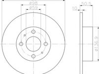 Disc frana FIAT CROMA (154), ALFA ROMEO 168 (164), LANCIA THEMA (834) - MINTEX MDC389