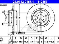 Disc frana FIAT CROMA (194) (2005 - 2016) ATE 24.0112-0157.1