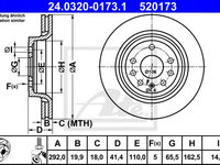 Disc frana FIAT CROMA (194) (2005 - 2016) ATE 24.0320-0173.1