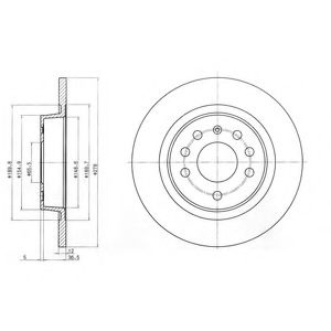 Disc frana FIAT CROMA (194) (2005 - 2016) DELPHI B