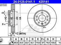 Disc frana FIAT CROMA (194) (2005 - 2020) ATE 24.0125-0141.1