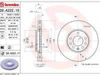 Disc frana FIAT CROMA 194 BREMBO 09.A222.10