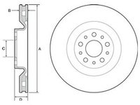 Disc frana FIAT DOBLO microbus 263 152 DELPHI BG4556