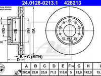 Disc frana FIAT DUCATO bus (250, 290) (2006 - 2016) ATE 24.0128-0213.1