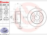 Disc frana FIAT DUCATO bus (250, 290) (2006 - 2020) BREMBO 08.8094.40