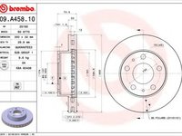 Disc frana FIAT DUCATO caroserie (250, 290) (2006 - 2016) BREMBO 09.A458.10 piesa NOUA