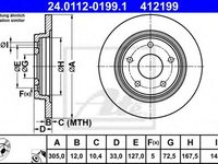 Disc frana FIAT FREEMONT (JC, JF) (2011 - 2016) ATE 24.0112-0199.1 piesa NOUA