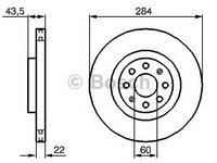 Disc frana FIAT GRANDE PUNTO (199) (2005 - 2016) BOSCH 0 986 479 B90 piesa NOUA