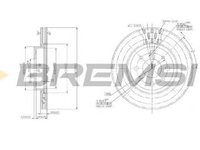 Disc frana FIAT GRANDE PUNTO 199 BREMSI DBA521V