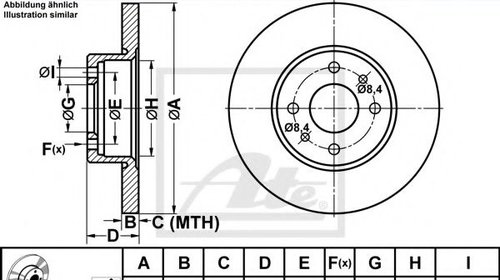 Disc frana FIAT LINEA (323) (2007 - 2016) ATE