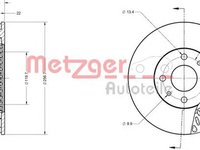 Disc frana FIAT LINEA 323 METZGER 6110216