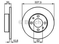 Disc frana FIAT PANDA 141A BOSCH 0986478063