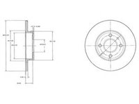 Disc frana FIAT PANDA (169) (2003 - 2016) DELPHI BG2458