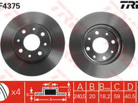 Disc frana FIAT PANDA (169) (2003 - 2016) TRW DF4375