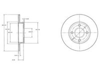 Disc frana FIAT PANDA 169 DELPHI BG2458