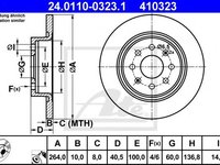 Disc frana FIAT PUNTO (188), FIAT PUNTO (199), FIAT PUNTO EVO (199) - ATE 24.0110-0323.1