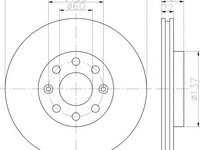 Disc frana FIAT PUNTO (199) (2012 - 2016) HELLA PAGID 8DD 355 112-581 piesa NOUA