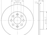 Disc frana FIAT PUNTO (199) (2012 - 2016) HELLA PAGID 8DD 355 112-621 piesa NOUA