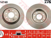 Disc frana FIAT PUNTO (199) (2012 - 2016) TRW DF4740 piesa NOUA