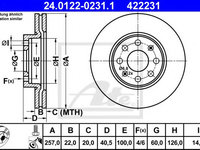 Disc frana FIAT PUNTO (199) (2012 - 2020) ATE 24.0122-0231.1