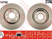 Disc frana FIAT PUNTO (199) (2012 - 2020) TRW DF4796