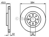 Disc frana FIAT PUNTO 199 BOSCH 0986479224