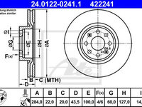 Disc frana FIAT PUNTO EVO (199) (2008 - 2016) ATE 24.0122-0241.1