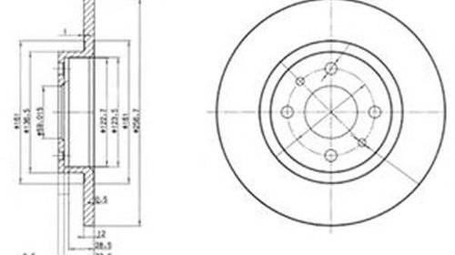 Disc frana FIAT PUNTO Van 176L DELPHI BG2411