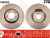 Disc frana FIAT SCUDO platou / sasiu (272, 270) (2007 - 2016) TRW DF4849S