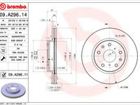 Disc frana FIAT SEDICI (FY) (2006 - 2016) BREMBO 09.A296.11 piesa NOUA