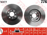 Disc frana FIAT STILO (192) (2001 - 2010) TRW DF4377