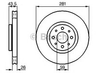 Disc frana FIAT STILO Multi Wagon (192) (2003 - 2008) BOSCH 0 986 479 B52 piesa NOUA