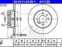 Disc frana FIAT STRADA I (138A), SEAT MALAGA (023A), SEAT IBIZA (021A) - ATE 24.0111-0129.1