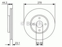 Disc frana FORD B-MAX (JK) (2012 - 2016) Bosch 0 986 479 659