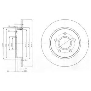 Disc frana FORD C-MAX (DM2) (2007 - 2016) DELPHI B