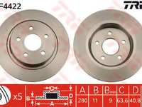 Disc frana FORD C-MAX (DM2) (2007 - 2020) TRW DF4422