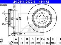 Disc frana FORD C-MAX II, FORD GRAND C-MAX, FORD ESCAPE II (DM2) - ATE 24.0111-0172.1