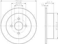 Disc frana FORD ESCORT VI GAL HELLA 8DD355103441