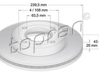 Disc frana FORD FIESTA caroserie J5 J3 TOPRAN 301908