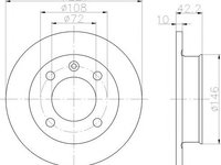 Disc frana FORD FIESTA (GFBT), FORD FIESTA Mk II (FBD), FORD FIESTA caroserie (WFVT) - MINTEX MDC11