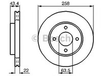 Disc frana FORD FIESTA IV JA JB BOSCH 0986478892