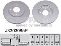 Disc frana FORD FIESTA IV JA JB NIPPARTS J3303085P