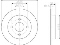 Disc frana FORD FIESTA limuzina - OEM - QUARO: QD5374 - Cod intern: W02606454 - LIVRARE DIN STOC in 24 ore!!!