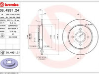 Disc frana FORD FIESTA V (JH_, JD_) (2001 - 2010) BREMBO 08.4931.21