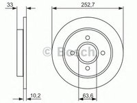 Disc frana FORD FIESTA V JH JD BOSCH 0986479859